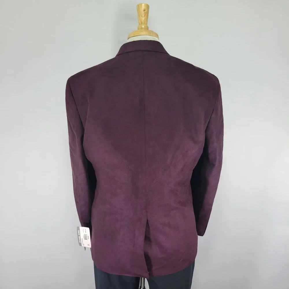 Michael Kors Men's Suede Sport Coat Blazer Two Button KENT Burgundy‎ 42R NEW